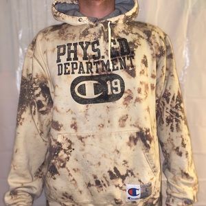 VINTAGE LARGE CHAMPION PHYS ED HOODIE BLEACHED